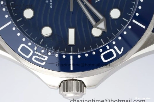 0328 Fashionable Seamaster Diver 300M ZF 1:1 Best Edition Blue Ceramic Blue Dial on Blue Rubber Strap A 7822